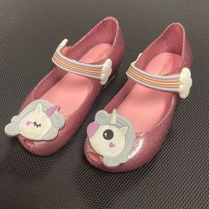 Mini Melissa pink glitter Ultra girl unicorn size 10